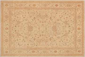 handmade Traditional Kafkaz Chobi Ziegler Beige Rust Hand Knotted RECTANGLE 100% WOOL area rug 9 x 12